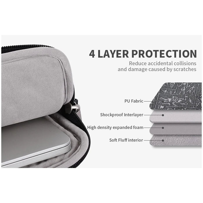 CANVASARTISAN L27-C22 15 inch Notebook Computer Bag Egypt Style Pattern Printing Laptop Storage Case Shoulder Bag with Front Pocket - Black - 6