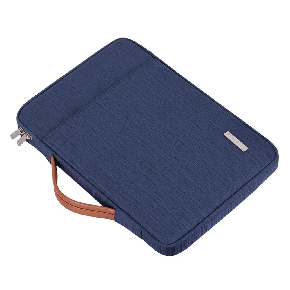 CANVASARTISAN K28-19 13-inch Laptop Sleeve Shockproof Notebook Zipper Case with Vertical Pocket - Blue - 3