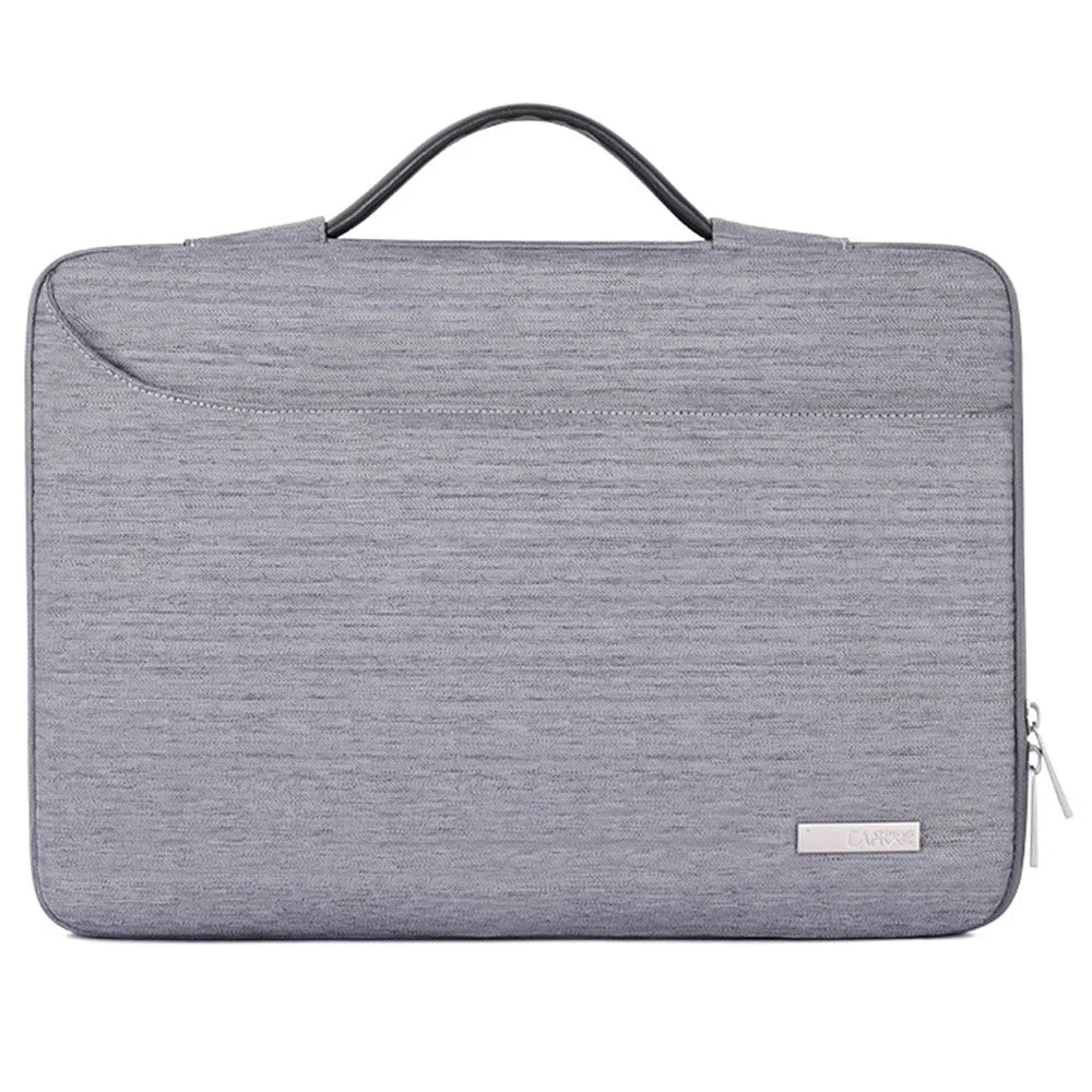 CANVASARTISAN K28-23 13-inch Laptop Sleeve Side Zipper Closure Notebook Handle Bag Handbag with U-shape Outer Pocket - Grey - 1