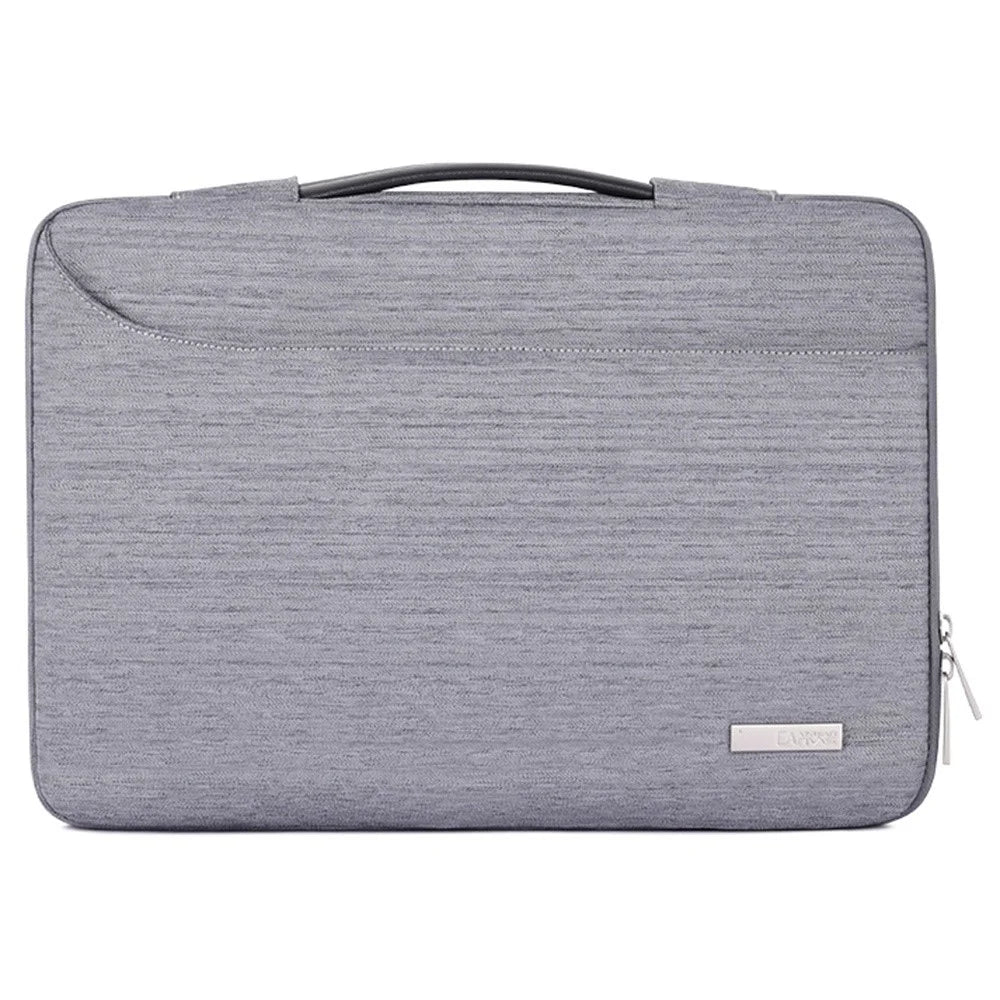 CANVASARTISAN K28-23 13-inch Laptop Sleeve Side Zipper Closure Notebook Handle Bag Handbag with U-shape Outer Pocket - Grey - 3