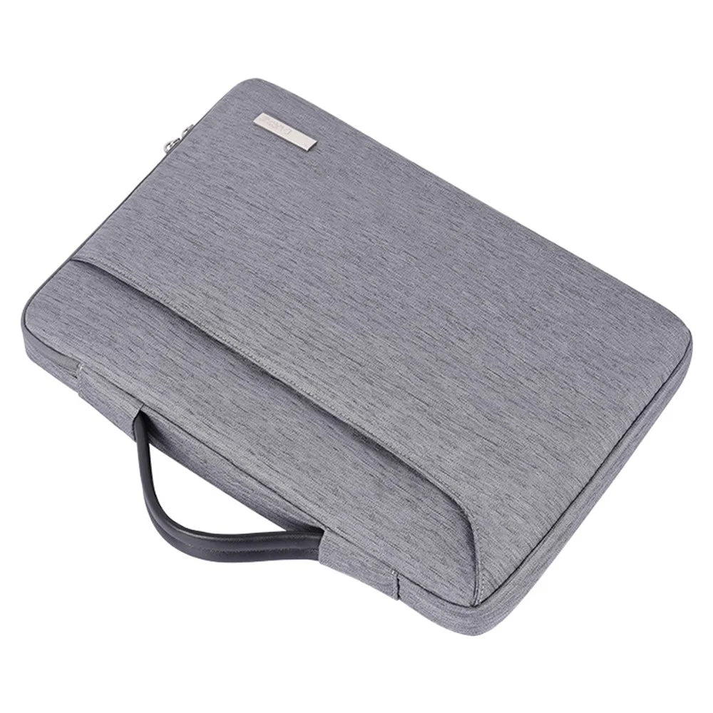 CANVASARTISAN K28-23 13-inch Laptop Sleeve Side Zipper Closure Notebook Handle Bag Handbag with U-shape Outer Pocket - Grey - 4