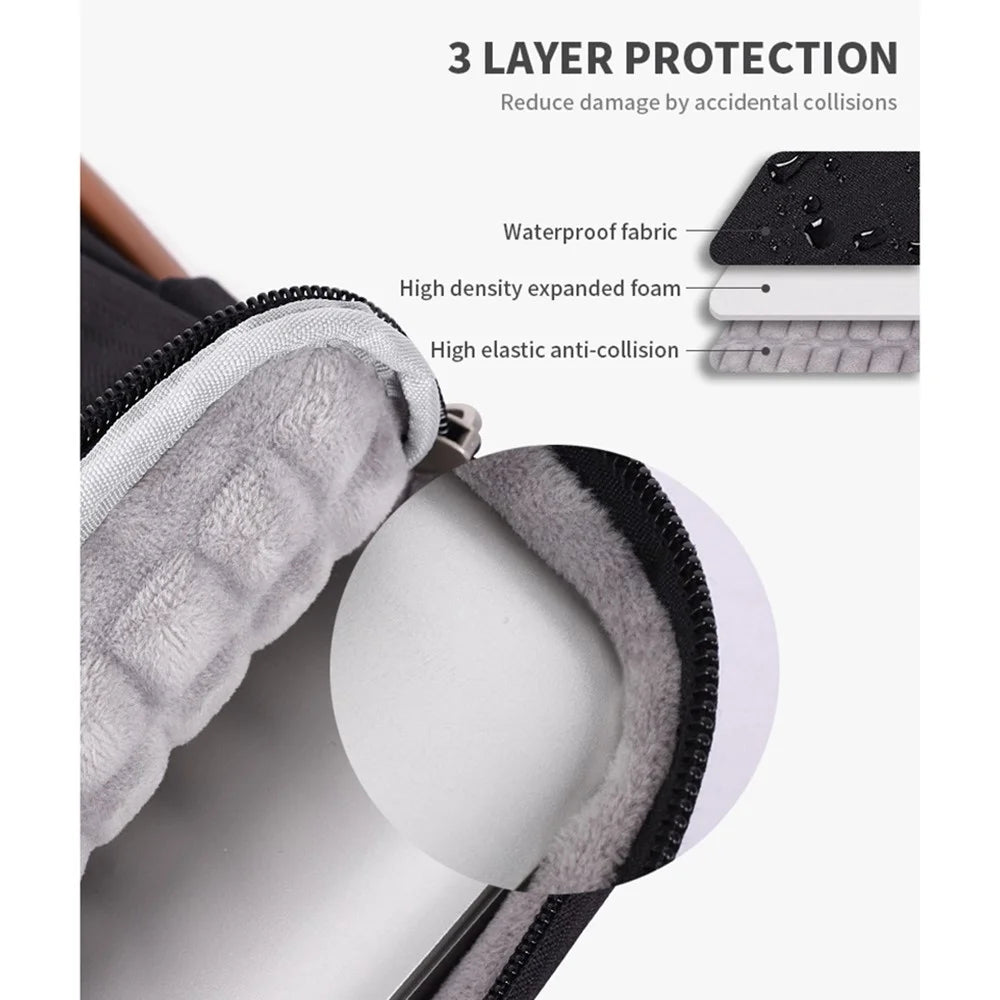 CANVASARTISAN K28-23 13-inch Laptop Sleeve Side Zipper Closure Notebook Handle Bag Handbag with U-shape Outer Pocket - Grey - 6