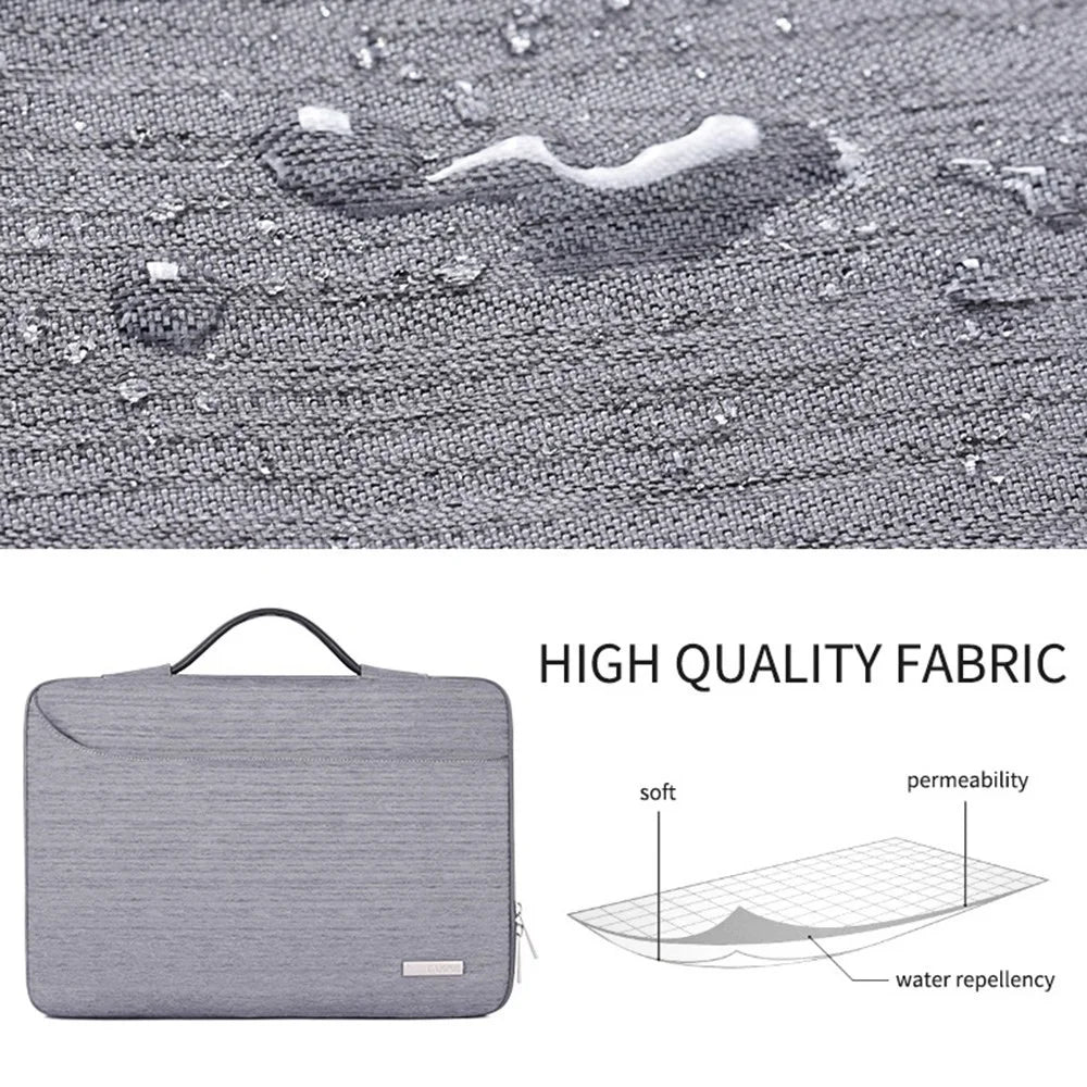 CANVASARTISAN K28-23 13-inch Laptop Sleeve Side Zipper Closure Notebook Handle Bag Handbag with U-shape Outer Pocket - Grey - 7