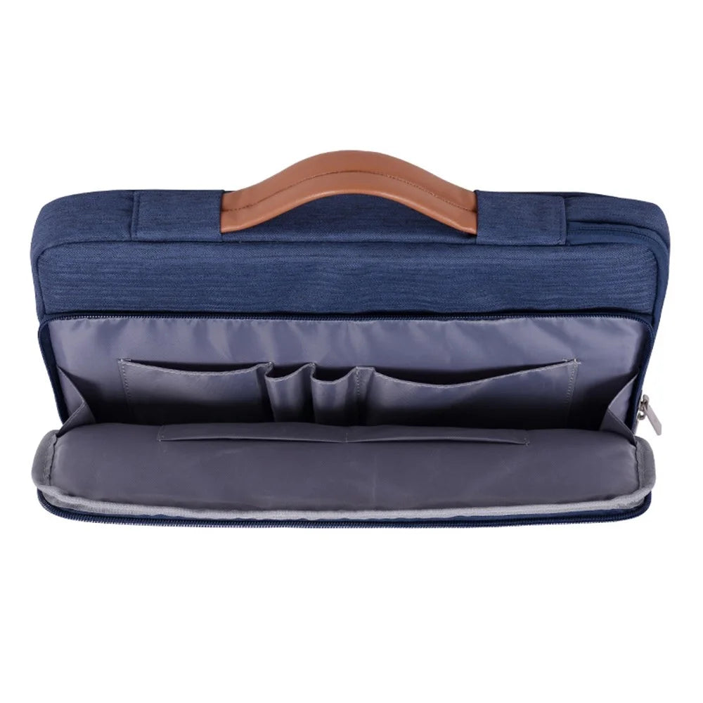 CANVASARTISAN K28-21 15-inch Laptop Briefcase Protective Bag Notebook Handbag with Horizontal Zipper Pocket - Blue - 6