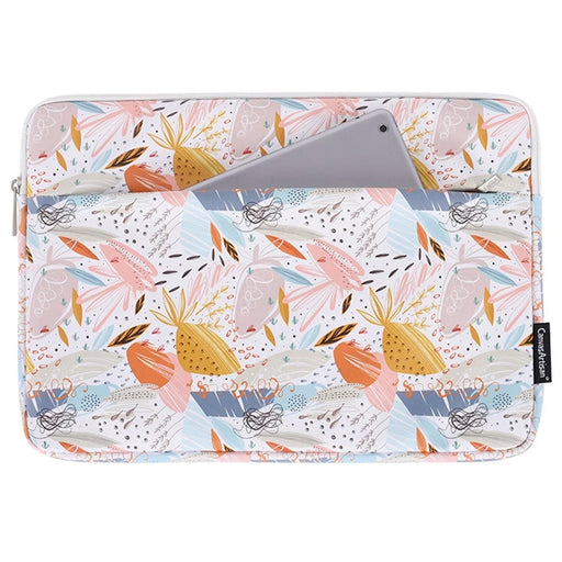 CANVASARTISAN G53-11 for 14-inch Notebook Stylish Patterned Laptop Protective Sleeve Waterproof PU + Soft Lining Pouch Bag with Horizontal-Opening Outer Slot - 1