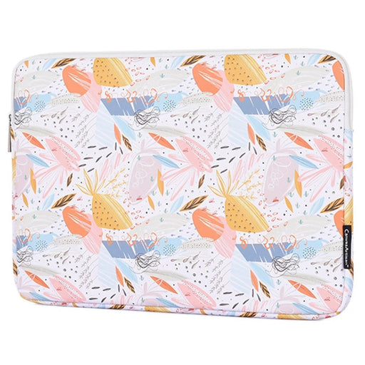 CANVASARTISAN G53-T0121 for 12-inch Notebook Flowered Patterned Laptop Protective Bag with Zipper Waterproof PU Case Pouch + Small Accessory Bag Set - 2
