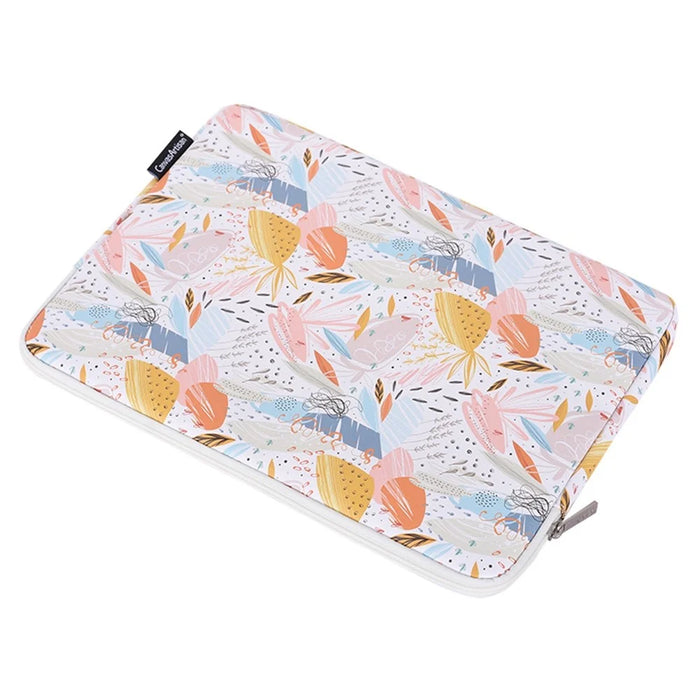 CANVASARTISAN G53-T0121 for 12-inch Notebook Flowered Patterned Laptop Protective Bag with Zipper Waterproof PU Case Pouch + Small Accessory Bag Set - 5