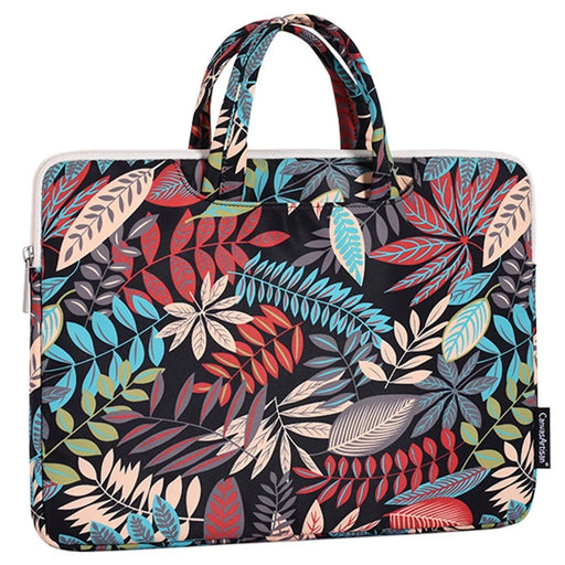 CANVASARTISAN H30-B01 Colorful Big Leaf Pattern 15-inch Zipper Laptop Bag Computer Notebook Carrying Pouch Handbag - Blue - 2