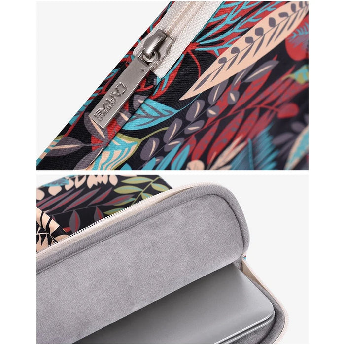 CANVASARTISAN H30-B01 Colorful Big Leaf Pattern 15-inch Zipper Laptop Bag Computer Notebook Carrying Pouch Handbag - Blue - 7