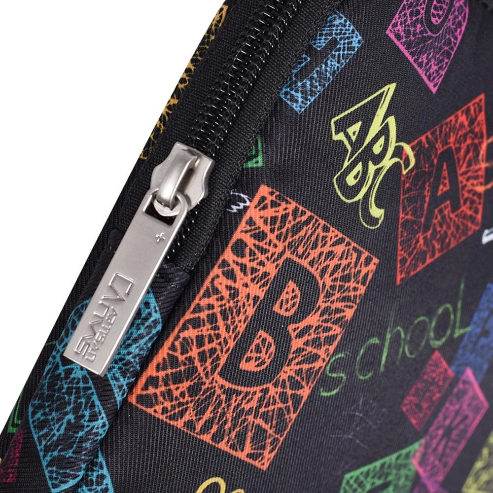 CANVASARTISAN H17-B01 for 12-inch Notebook Colorful Characters Patterned Handheld Polyester Laptop Protective Sleeve Bag Briefcase Handle Bag - 7