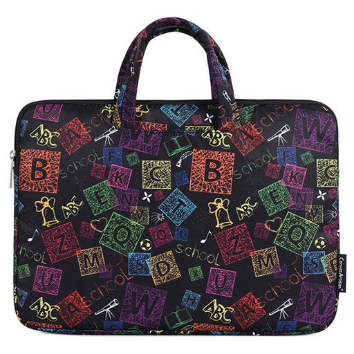 CANVASARTISAN H17-B01 for 15-inch Notebook Colorful Characters Patterned Polyester Handbag Cover Carrying Messenger Briefcase Handheld Laptop Handle Protective Sleeve Bag - 1