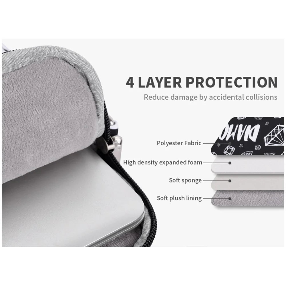 CANVASARTISAN H15-A01 13-inch Diamond Pattern Notebook Sleeve Laptop Bag with Shoulder Strap - 5