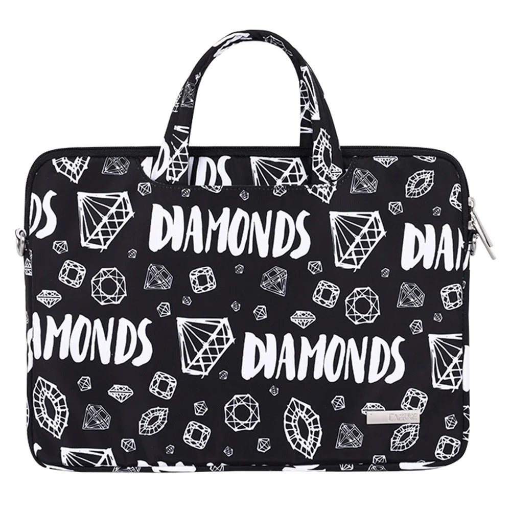 CANVASARTISAN H15-A01 14-inch Diamond Pattern Laptop Sleeve Shockproof Notebook Zipper Case with Shoulder Strap - 2