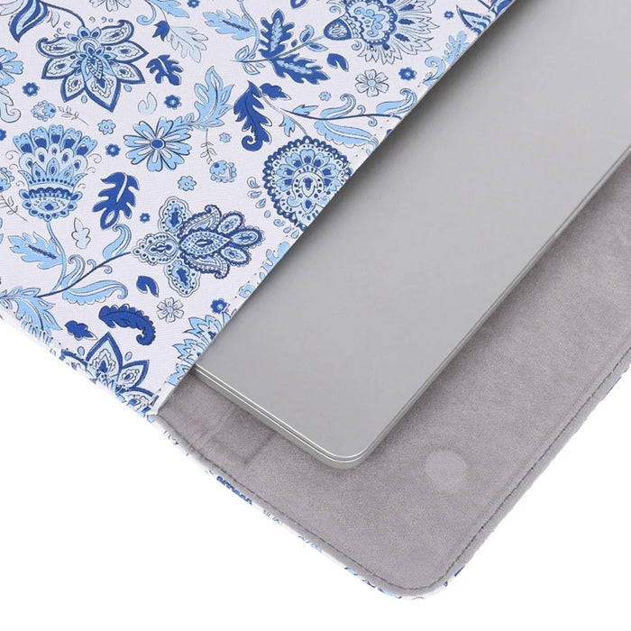 CANVASARTISAN E54-T0111 13-inch Anti-scratch Laptop Sleeve Light Blue Flower Pattern Magnetic Flap Envelope Notebook Carrying Case + Small Bag - 7