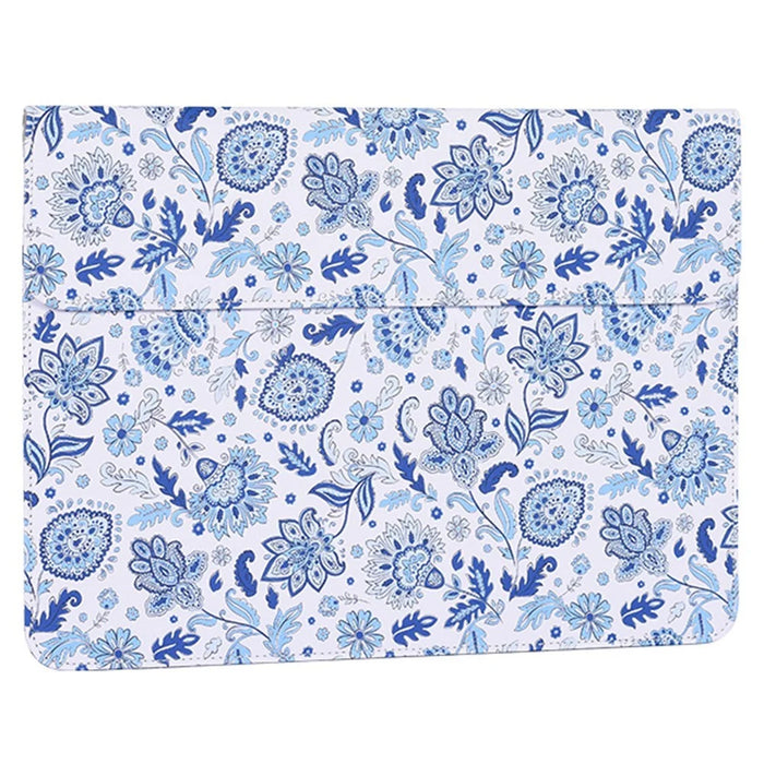 CANVASARTISAN E54-T0111 14-inch Ultra Slim Notebook Carrying Case Light Blue Flower Pattern Magnetic Flap Envelope Laptop Sleeve + Small Bag - 3