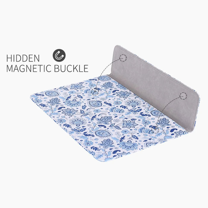 CANVASARTISAN E54-T0111 14-inch Ultra Slim Notebook Carrying Case Light Blue Flower Pattern Magnetic Flap Envelope Laptop Sleeve + Small Bag - 5
