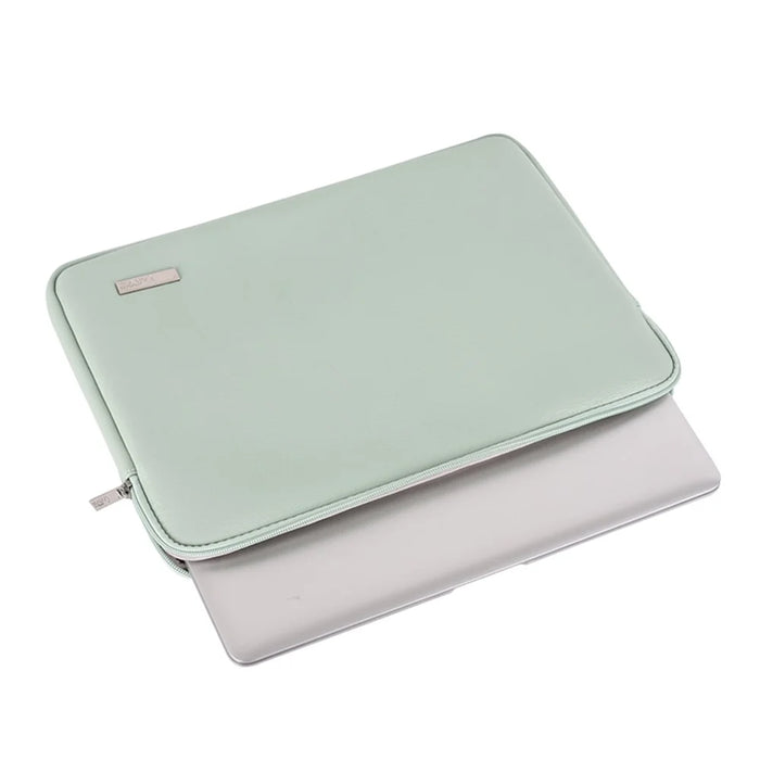 CANVASARTISAN L6-04 for 13-inch Notebook Solid Color Laptop Zippered Protective Bag PU Case with Inner Compartment - Green - 3