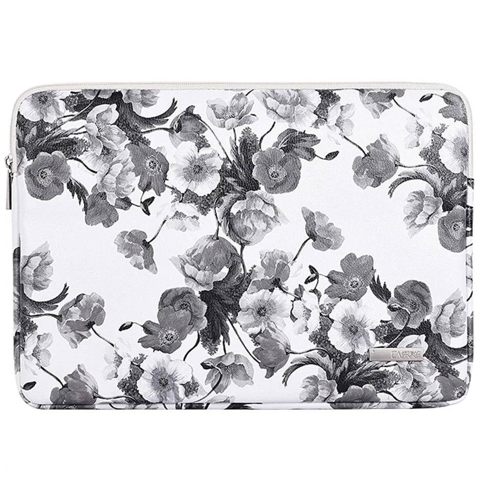 CANVASARTISAN G1-01 Flower Pattern Printed Sleeve Bag for 11-inch Laptops Portable PU Leather Carry Case Shockproof Storage Bag - 1