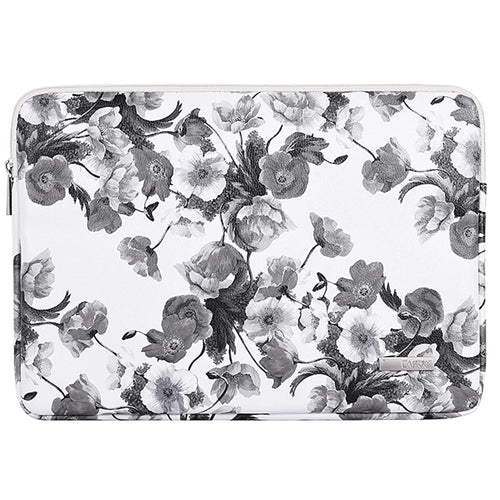 CANVASARTISAN G1-01 Flower Pattern Printed Sleeve Bag for 11-inch Laptops Portable PU Leather Carry Case Shockproof Storage Bag - 1