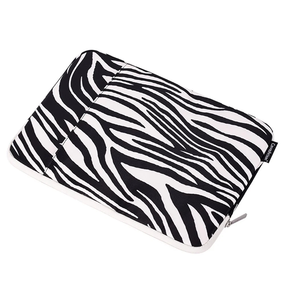 CANVASARTISAN H33-19 Zebra-stripe Pattern Shockproof Carry Case for 14 inch Laptops Scratch Resistant Notebook Sleeve Bag with Vertical Pouch - 6