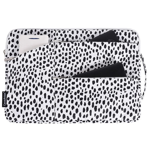 CANVASARTISAN H36-58 Cow Pattern Shockproof Sleeve Bag for 15 inch Laptops Anti-scratch Carry Case with 3 Outer Pouches - 1