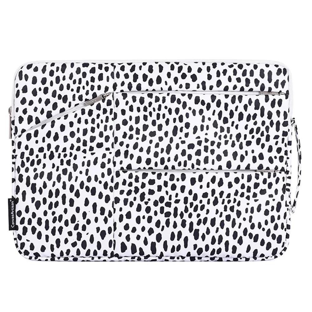 CANVASARTISAN H36-58 Cow Pattern Shockproof Sleeve Bag for 15 inch Laptops Anti-scratch Carry Case with 3 Outer Pouches - 2