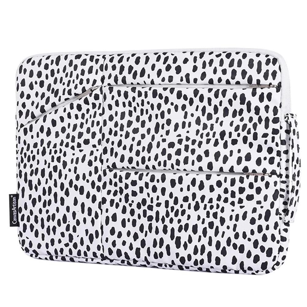 CANVASARTISAN H36-58 Cow Pattern Shockproof Sleeve Bag for 15 inch Laptops Anti-scratch Carry Case with 3 Outer Pouches - 3