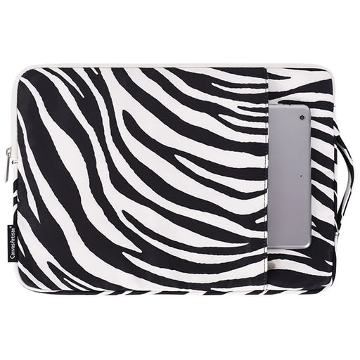 CANVASARTISAN H33-89 Zebra-stripe Pattern Shockproof Carry Case for 15 inch Laptops Scratch Resistant Notebook Sleeve Bag with Handle Strap / Vertical Pouch - 1