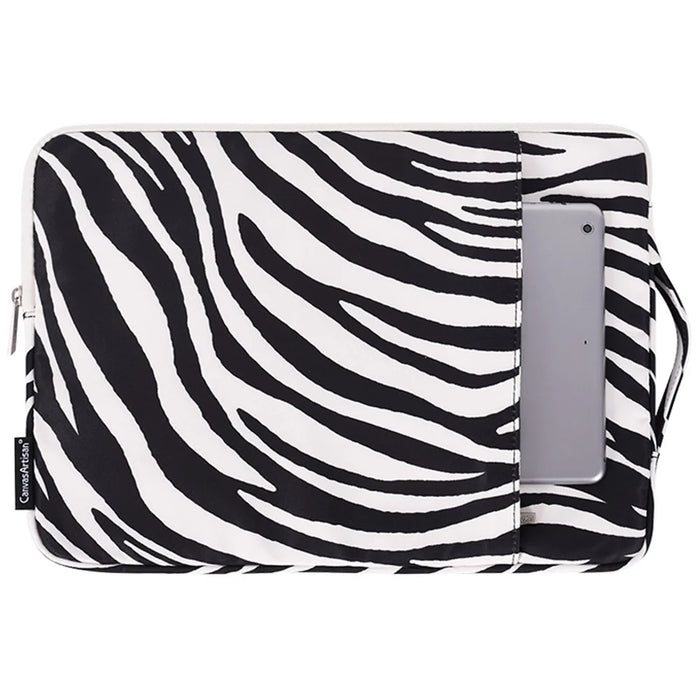 CANVASARTISAN H33-89 Zebra-stripe Pattern Shockproof Carry Case for 15 inch Laptops Scratch Resistant Notebook Sleeve Bag with Handle Strap / Vertical Pouch - 1