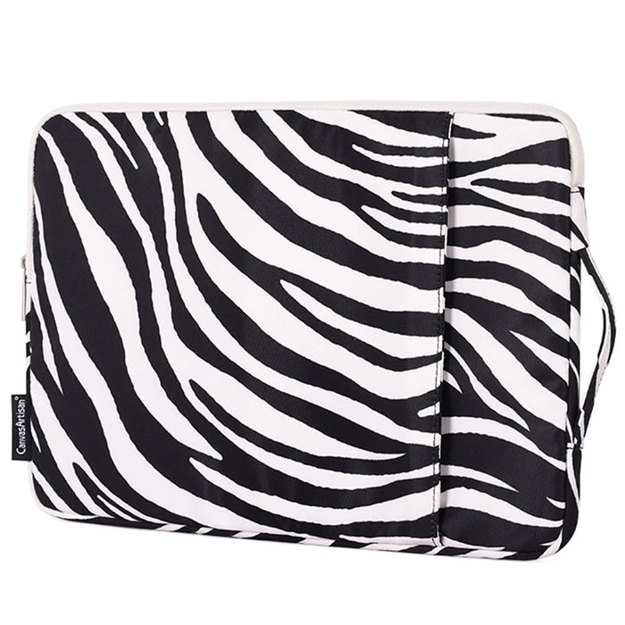CANVASARTISAN H33-89 Zebra-stripe Pattern Shockproof Carry Case for 15 inch Laptops Scratch Resistant Notebook Sleeve Bag with Handle Strap / Vertical Pouch - 3