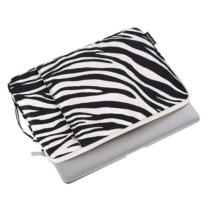 CANVASARTISAN H33-89 Zebra-stripe Pattern Shockproof Carry Case for 15 inch Laptops Scratch Resistant Notebook Sleeve Bag with Handle Strap / Vertical Pouch - 4