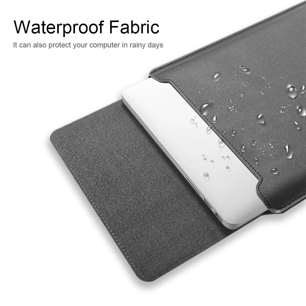 For 15''/15.6'' Laptop Storage Bag PU Leather Multifunction Mouse Pad Notebook Computer Sleeve Set - Grey - 7