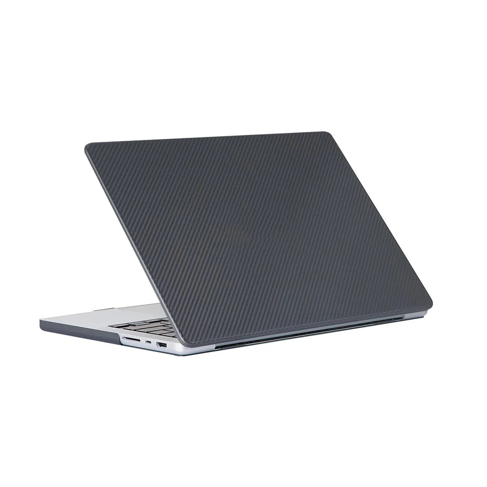 For MacBook Pro 16 inch (2026) A3429 A3428 / (2025) A3186 A3403 / (2024) A2991 / (2023) A2780 / (2021) A2485 Carbon Fiber Texture Hard Laptop Cover Shock-Absorbent Hardshell Case - Black - 2