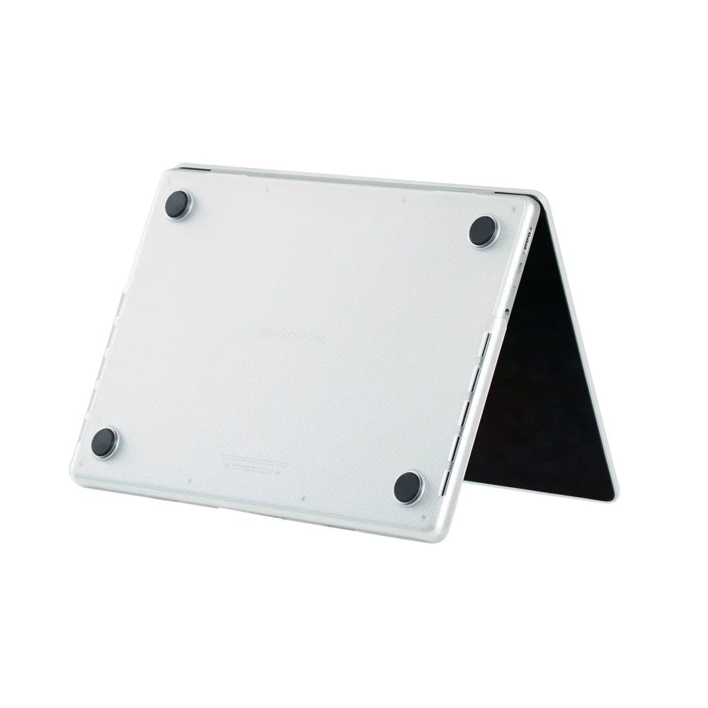 For MacBook Pro 16 inch (2026) A3429 A3428 / (2025) A3186 A3403 / (2024) A2991 / (2023) A2780 / (2021) A2485 Dot Texture Hard Laptop Cover Scratch-Resistant Hardshell Case with Foot Pad - White - 4