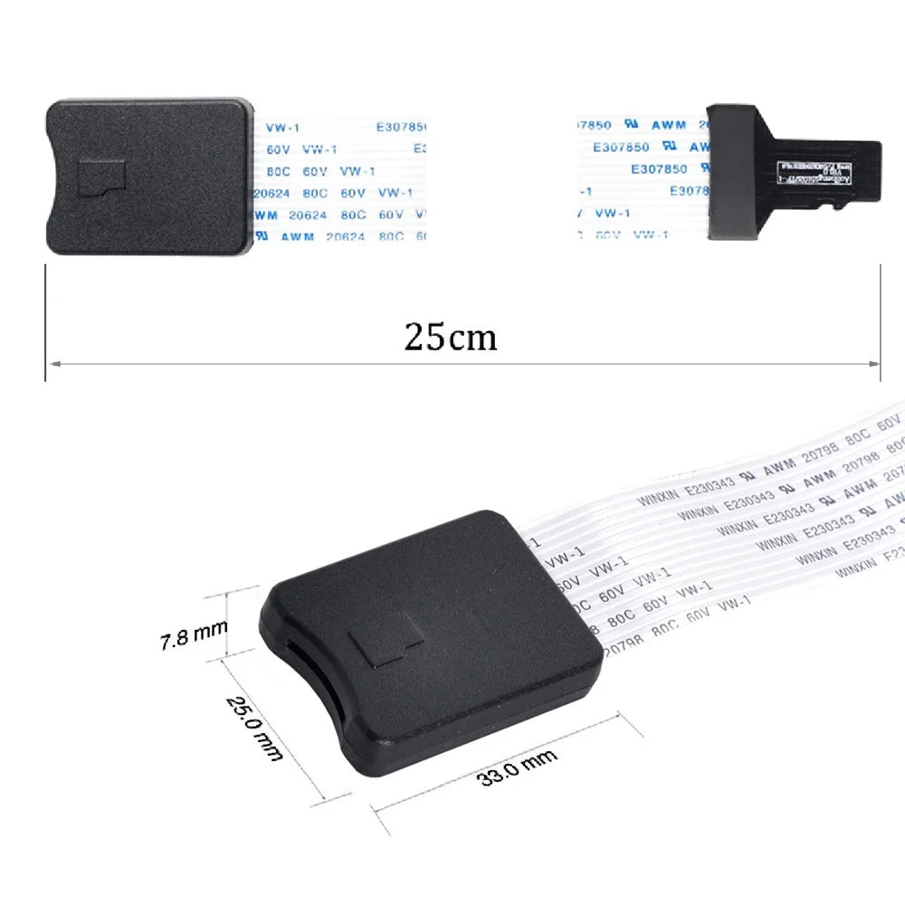 EP-019 25cm TF Memory Card Kit Male to TF Female Adapter Soft Flat FPC Cable Extender - 3