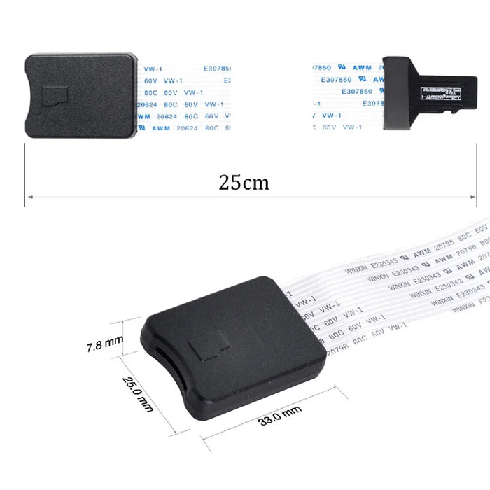 EP-019 25cm TF Memory Card Kit Male to TF Female Adapter Soft Flat FPC Cable Extender - 3
