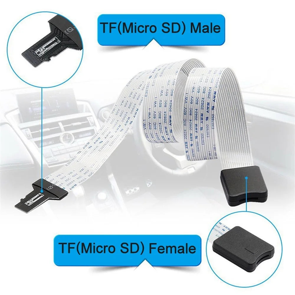 EP-019 25cm TF Memory Card Kit Male to TF Female Adapter Soft Flat FPC Cable Extender - 5