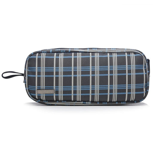 LISEN Digital Accessories Nylon Zipper Bag Data Cable U-disk Power Bank Charger Storage Bag - Grey/Blue - 2