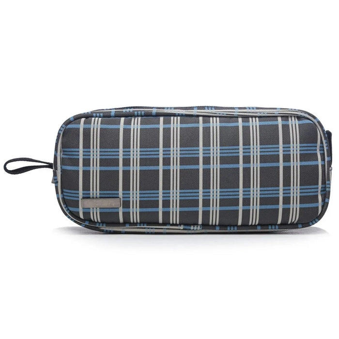 LISEN Digital Accessories Nylon Zipper Bag Data Cable U-disk Power Bank Charger Storage Bag - Grey/Blue - 2