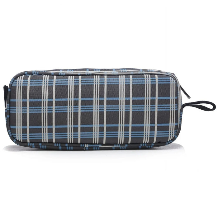 LISEN Digital Accessories Nylon Zipper Bag Data Cable U-disk Power Bank Charger Storage Bag - Grey/Blue - 4