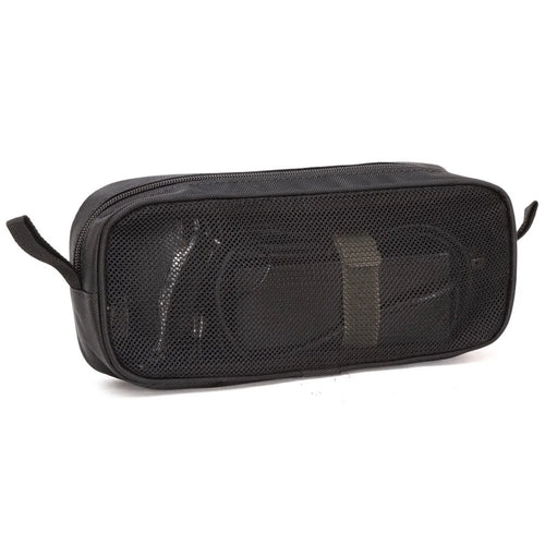 LISEN Portable Digital Accessories Nylon Carrying Bag Data Cable U-disk Earphone Storage Bag - Black with Mesh - 1