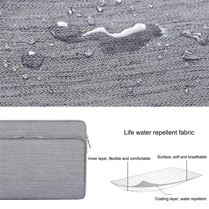 CANVASARTISAN L28-21 Business Style 13-inch Laptop Portable Protective Sleeve Notebook Carrying Case - Light Grey - 3