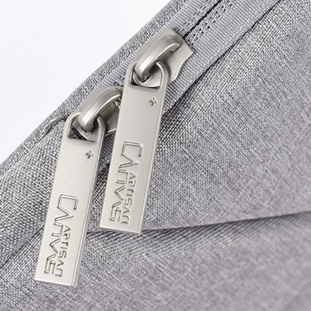 CANVASARTISAN L25-58 Notebook Handbag 13-inch Laptop Protective Sleeve Carrying Bag with Pockets - Light Grey - 4