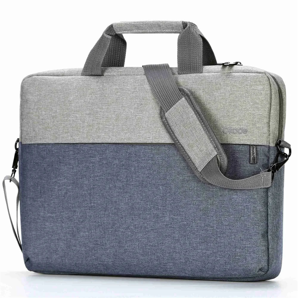OKADE T52 14-inch Notebook Crossbody Handbag Portable Laptop Zipper Bag (with Shoulder Strap) - Grey - 2