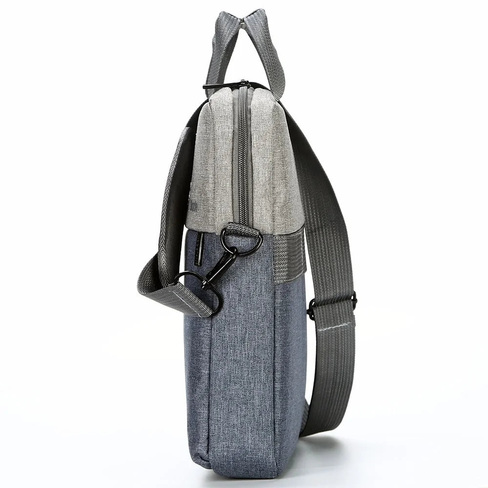 OKADE T52 14-inch Notebook Crossbody Handbag Portable Laptop Zipper Bag (with Shoulder Strap) - Grey - 4