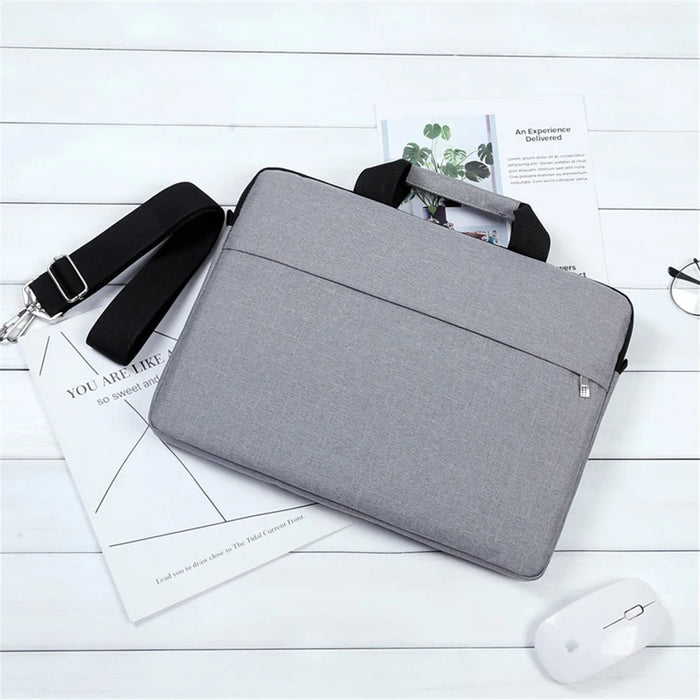 OKADE B022 15.6inch Notebook Soft Lining Protective Bag Anti-drop Laptop Handbag (with Shoulder Strap) - Grey - 3