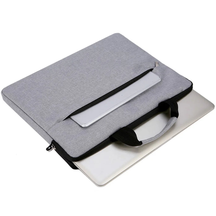 OKADE B022 15.6inch Notebook Soft Lining Protective Bag Anti-drop Laptop Handbag (with Shoulder Strap) - Grey - 4