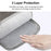 HAWEEL HWL7018 Zippered Carry Case for iPad 9.7-11 inch Scratch-Proof Tablets Sleeve Bag with Strap - Grey - 4