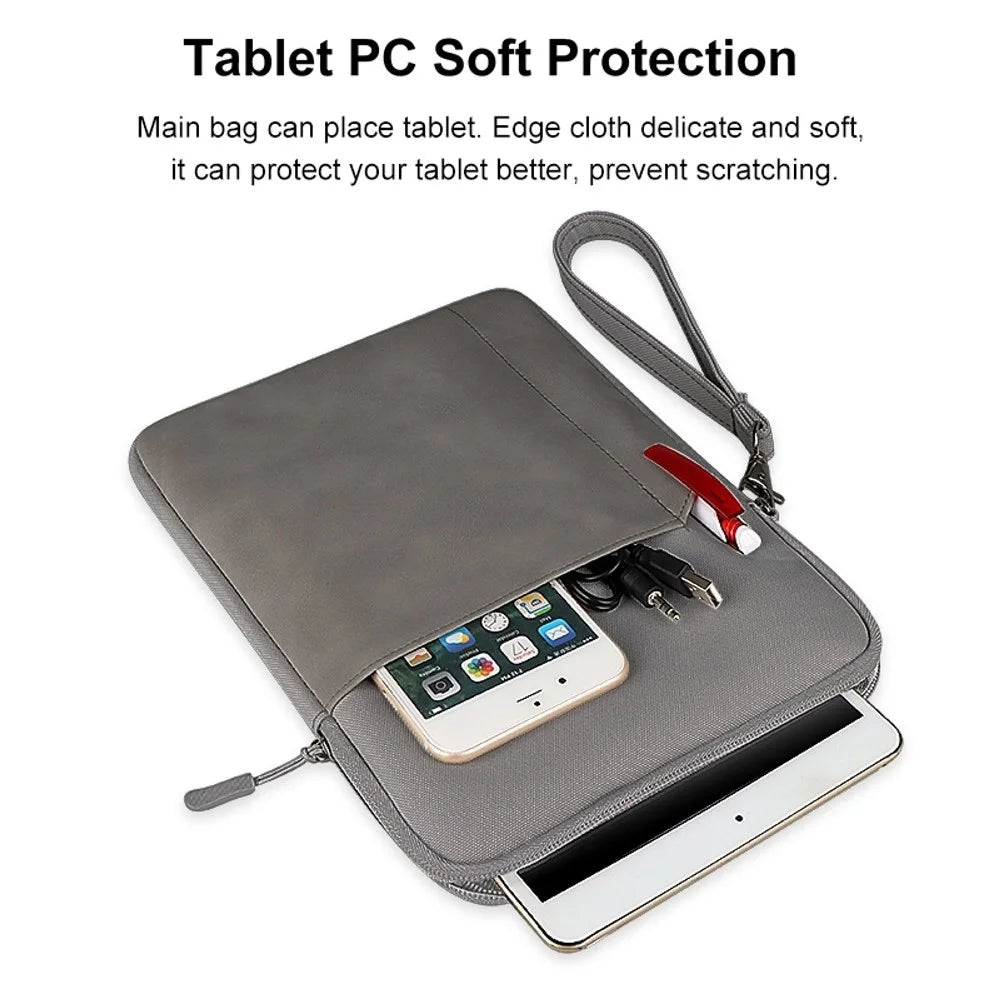 HAWEEL HWL7018 Zippered Carry Case for iPad 9.7-11 inch Scratch-Proof Tablets Sleeve Bag with Strap - Grey - 5