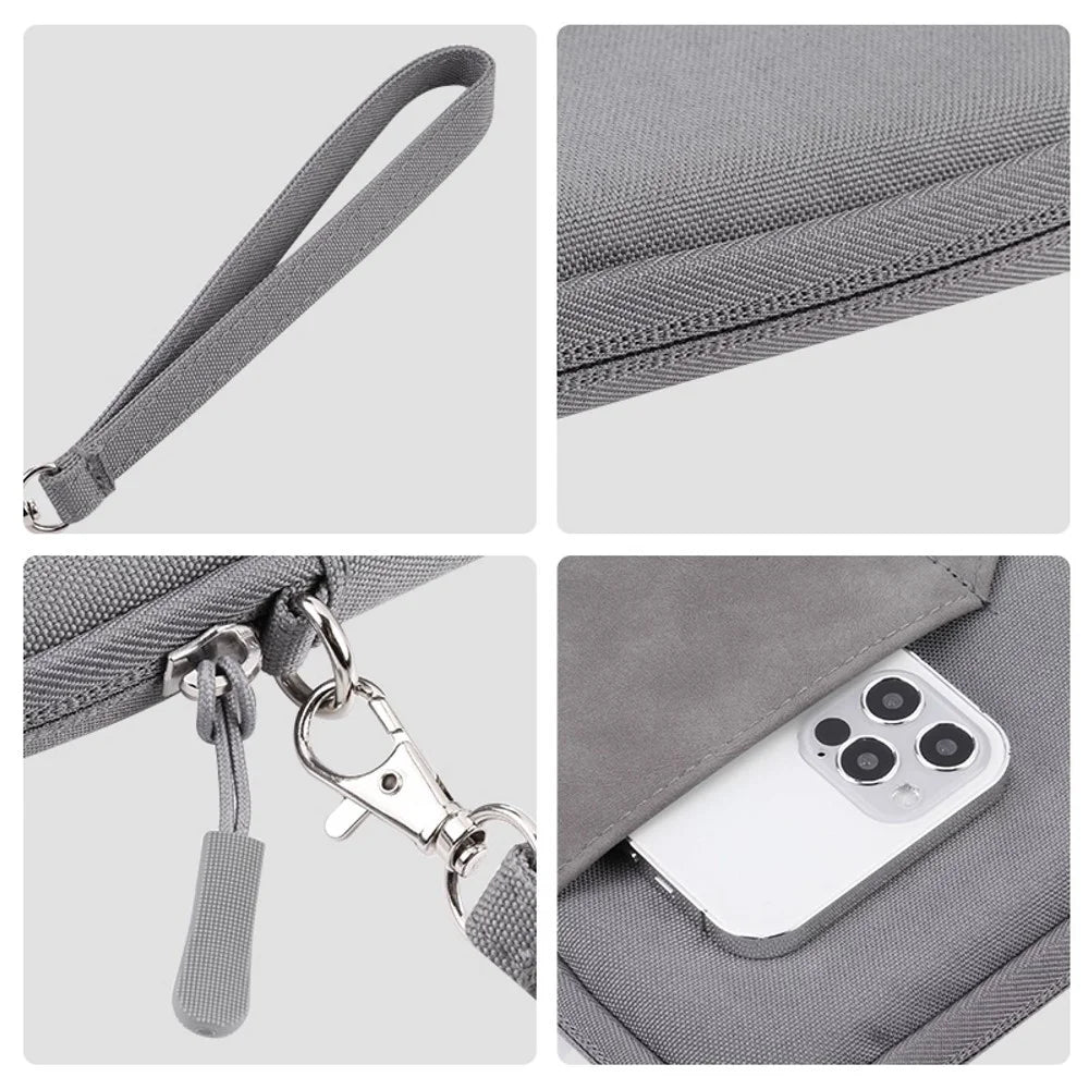 HAWEEL HWL7018 Zippered Carry Case for iPad 9.7-11 inch Scratch-Proof Tablets Sleeve Bag with Strap - Grey - 6